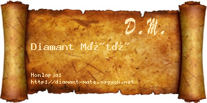 Diamant Máté névjegykártya